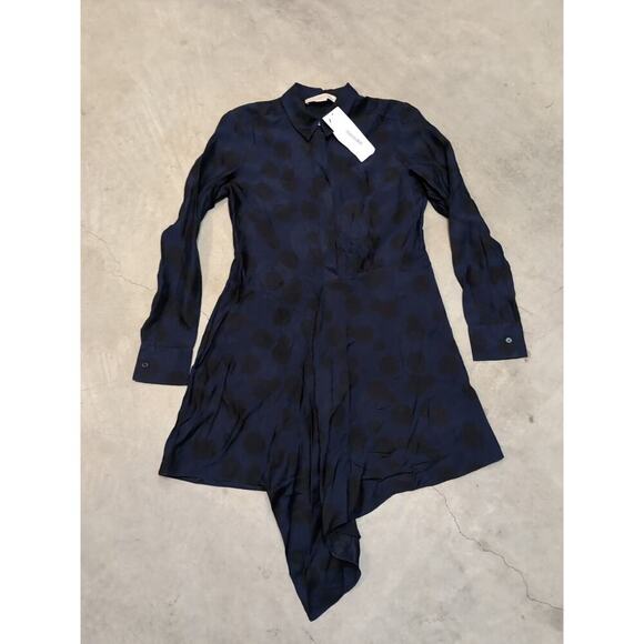 Stella McCartney Polka Dot Dress Women's 38 Rayon Silk Authentic Navy/Black - Picture 1 of 8